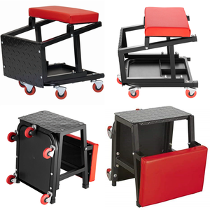 Garage <b>Chair</b> With <b>Padded</b> Seat, Tool Storage & Swivel Casters Rolling Mechanic Stool Portable Easily Assembly GAPGAR031 - Product Image 6