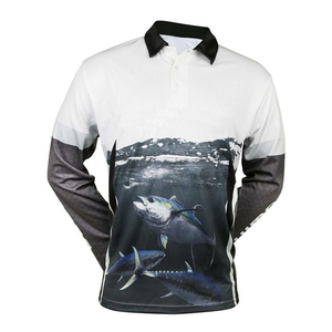 Chemises de pêche à manches longues élégantes et ajustées, en polyester 100 %, personnalisées, imprimées, légères, de gros, neuves, bon marché, OEM - Product Image 2