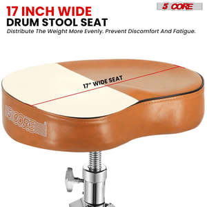 5 Core <b>Drum</b> Throne 4 Padded Guitar Stool Drummer Chair Adjustable Musician Seat - Product Image 3