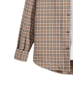 Chemise en flanelle à carreaux marron pour homme, personnalisée par le fabricant, boutonnée, manches longues, décontractée, avec poche poitrine, douce et chaude pour un usage quotidien - Product Image 5