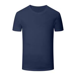 T-shirt à manches courtes en pur coton à col rond épais, ample, couleur unie, blanc, bas pour hommes et femmes, couleur unie - Product Image 4