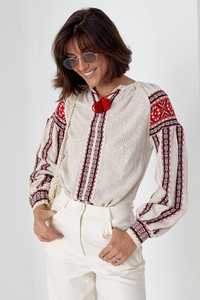 Chemisier brodé en tricot ukrainien fait à la main Chemise Vishivanka traditionnelle pour femmes Lavable Naturel Fabriqué Ukraine Cadeau parfait - Product Image 6