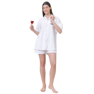 Ensembles de détente personnalisés OEM pour femmes, t-shirt en molleton, short long en molleton, ensemble court en deux pièces ample pour l'été - Product Image 3