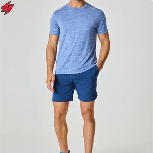 2025 Camiseta deportiva transpirable de alta calidad para hombre 100% poliéster Detalles reflectantes conjunto de pantalones cortos para deportes al aire libre - Product Image 2
