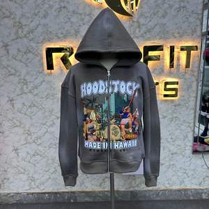 Haut fabricant client le plus demandé fermeture éclair sweat à capuche bouffée imprimé fabriqué en usine pas cher prix sweats à capuche hommes sweats à capuche - Product Image 1