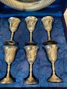 Artisanal Brass <b>Wine</b> <b>Goblet</b> Handmade Engraved Chalice Vintage Metal Cup Antique Drinking Glass Barware Wedding Decor Tableware - Product Image 2