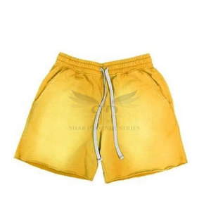 Short de lavage à l'acide pull surdimensionné pour hommes Vêtements de mode de couleur unie Short de lavage à l'acide - Product Image 6