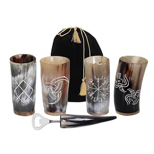 Real Horn Viking Bar Shots Glass Copa de vino Ox Horn Cup Agua Cerveza Té Café Real Cuerno Vasos para cerveza copa de vino a bajo precio - Product Image 1