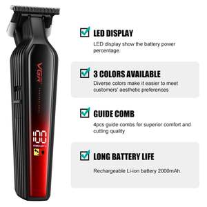 Tondeuse à cheveux professionnelle pour hommes, autonomie de 360 minutes, lame en T, tondeuse de barbier à écartement zéro, alimentée par batterie USB-C, version US - Product Image 6