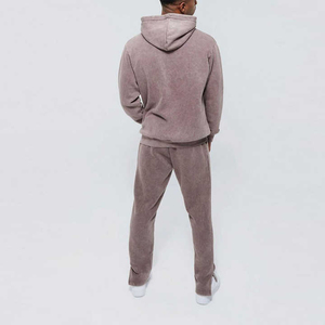 Survêtement d'hiver pour homme sur mesure, à capuche, délavé à l'acide, respirant, avec logo personnalisé en coton 100%, service OEM - Product Image 2