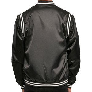Veste d'université en satin personnalisé de haute qualité pour hommes, tissu en toile avec design de letterman de baseball pour l'hiver - Product Image 3