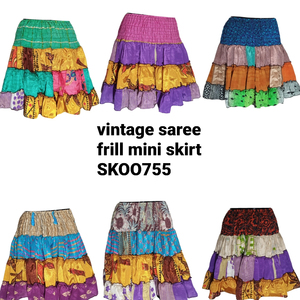 Falda Sari Bohemia moderna india, minifalda informal de seda de estilo Vintage, tela transpirable ecológica, diseño recto de cintura Natural - Product Image 3