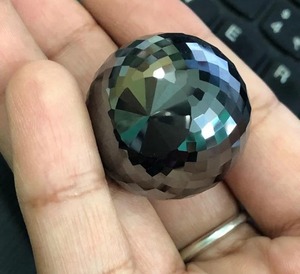 Cuentas redondas negras de moissanita de 26mm, cuentas facetadas de grado AAA para joyería de moissanita y joyería personalizada, joyería de Hip Hop - Product Image 5