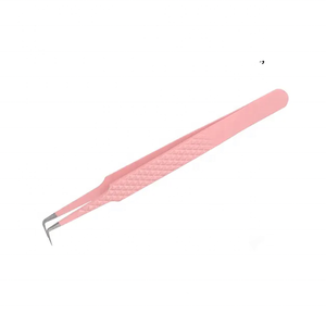 Pince à épiler pour extensions de cils de qualité supérieure, à pointe pointue en forme de L à 45 et 90 degrés, en acier inoxydable, avec poignée confortable, marque privée - Product Image 5