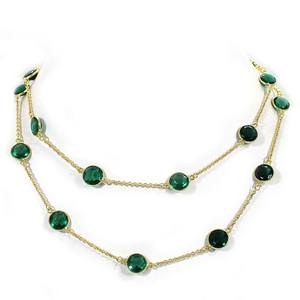 Elegante Collar de Apatita Redonda con Cadena Fina de Latón de 10 mm, Diseño de Joyería con Estilo - Product Image 3