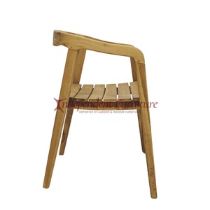Silla de comedor de madera de teca minimalista para jardín al aire libre, comedor o cocina de hotel, incluye juegos de sombrillas - Product Image 2