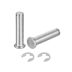 Pasador de Cabeza Plana Ranurado HM101 de Acero Inoxidable, Acero al Carbono y Zincado con Anillo de Retención en E - Product Image 1