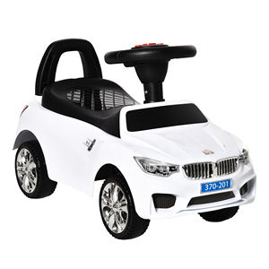 HOMCOM-Voiture jouet à conduire pour enfants avec volant, phares et musique, 18-36 mois, blanc - Product Image 1