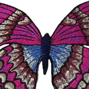 Patch brodé style papillon en tissu sergé, patchs brodés de créateur thermocollants pour chemises, patch brodé - Product Image 2