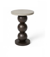 Table d'appoint moderne de luxe en aluminium avec plateau en marbre, durable et décorative, personnalisable pour le salon