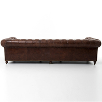 Sofá Seccional Chesterfield de Madera Maciza Blue Ocean, Convertible, Extensible, Moderno, Reclinable, de Tres Plazas, con Espuma Refrigerante y Aluminio