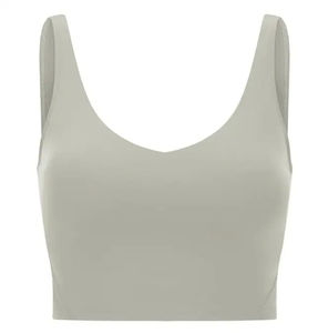 Parche bordado personalizado logotipo al por mayor recortada camiseta de fabricante personalizado de alta calidad crop top Sujetador deportivo para las mujeres - Product Image 4