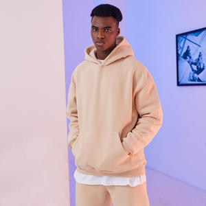 Offre Spéciale hommes sweats à capuche conception unie oem polaire pull goutte épaule grande poche à manches longues surdimensionné sweats à capuche sans ficelle - Product Image 2