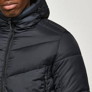 Chaqueta acolchada de invierno de talla grande para hombre, moda informal, cuello levantado, con capucha, logotipo frontal impermeable - Product Image 6