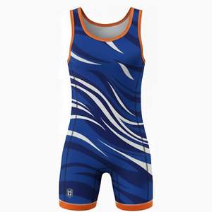 ชุดมวยปล้ำผ้าสเตรชระบายอากาศสำหรับผู้ชาย แบบไม่มีสายรัด ติดกระดุมแบบสแนป ผลิตในปากีสถาน สีและโลโก้ตามสั่ง - Product Image 2