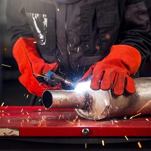 ถุงมือเชื่อมทนความร้อนผ้าซีเมนต์ผ้าห่มกันไฟทำจากหนังตามสั่ง - Product Image 4