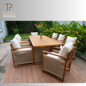 โต๊ะรับประทานอาหารอะคาเซียและเก้าอี้สำหรับห้องครัววิลล่าลานโรงแรมรับประทานอาหารพักผ่อนกลางแจ้ง-thinh Phu เฟอร์นิเจอร์ - Product Image 5