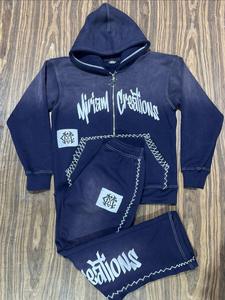 Ensemble deux pièces pour homme en molleton respirant de qualité supérieure, style streetwear, sweat-shirt et pantalon de survêtement personnalisés avec logo sur le devant, automne/hiver/printemps - Product Image 3