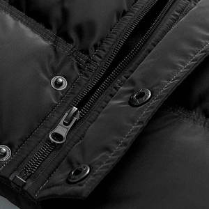 Veste d'hiver en duvet pour homme sur mesure OEM, col montant avec capuche et logo frontal, doudoune fine - Product Image 5