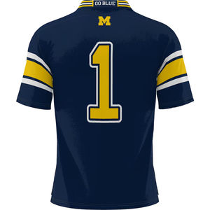 Vente en gros OEM/ODM Maillot de football personnalisé de haute qualité de l'Université de Michigan Wolverines - Bleu marine - Product Image 3