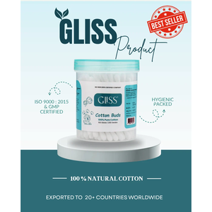 GLISS Premium - Hisopos de Bambú y Algodón, 100 Unidades, Multiusos, Listos para Exportar a Estados Unidos, Opción de Marca Privada para Uso Diario y Limpieza - Product Image 1
