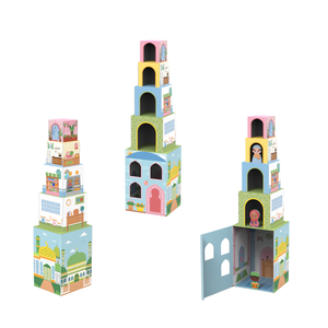 Ensemble de jeu empilable en bois cadeau Eid Ramadan ensemble de jeu d'anniversaire sûr et intelligent maisons empilables pour un usage familial - Product Image 4