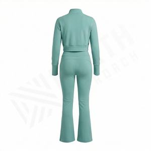 Chándal de Invierno de Primera Calidad para Mujer, con Capucha, Color Sólido, Logotipo Personalizado, Peso Medio, Transpirable, para Gimnasio, Atletismo y Running - Product Image 2