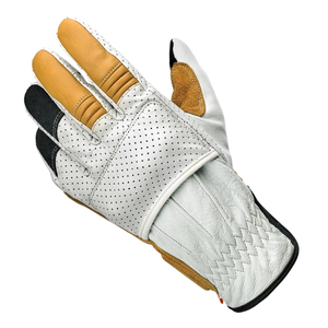 Yellow Full Finger Air Vented 100% Leather Motorbike Gloves Motorcycle Auto Racing Wear Genuine Leather Gloves For Men - Product Image 4