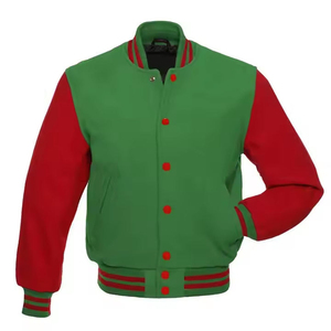 Vente en gros Vestes universitaires unisexes Logo personnalisé Manteau en coton col montant décontracté Baseball Letterman polaire - Product Image 4