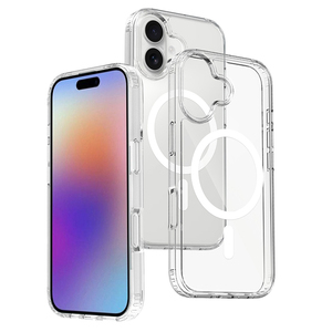Transparent Magnetic Phone Case for <b>iPhone</b> Clear TPU PC Protective Cover with Ring <b>Holder</b> - Product Image 2