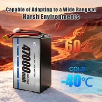 Batterie semi-solide haute densité 6S 12S 18S 24S 47000mAh pour drone de transport lourd 20C 25C, pack de batteries pour drone de livraison haute performance