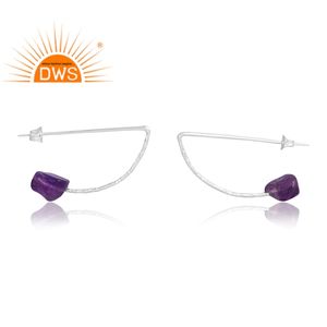 Pendientes colgantes de piedras preciosas de amatista natural de Plata de Ley 925 recién llegados, joyería de diseño personalizado para mujer, regalo para ella - Product Image 4