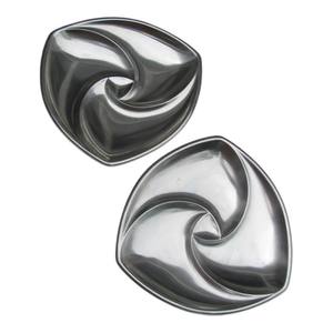 Ensemble d'assiettes de service en aluminium inoxydable moderne du milieu du siècle Design allemand vaisselle en métal ustensiles de cuisine décor à la maison - Product Image 1