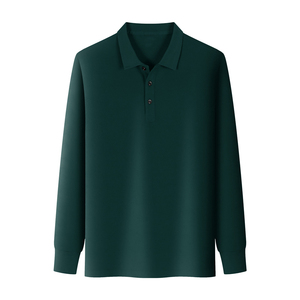 Polo de Manga Larga Geométrico Unisex, 78.3% Nailon, 21.7% Elastano, Traje de Golf de Alta Elasticidad con Decoración de Botones, Antibacteriano - Product Image 6