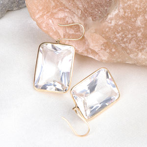 ต่างหูห้อยแบบห้อยทำด้วยมือสำหรับผู้หญิงชุดพลอยบุษราคัมสีขาวธรรมชาติ18K สีเหลืองทองคลาสสิกเครื่องประดับสำหรับปาร์ตี้ของขวัญ - Product Image 4