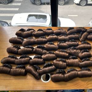 BOUCLES D'OEUFS BOUNCY VIERGE REMY DOUBLE TIRÉ 3 PAQUETS FERMETURE/FRONTAL PRIX DE GROS EXTENSIONS DE CHEVEUX HUMAINS VIETNAMIENS - Product Image 4