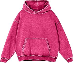 Unisex Vintage Acid Wash Pullover 100% Cotton Baggy Hoodie Oversized Mens Sweatshirt with Distressed Print Streetwear for <b>Winter</b> - Product Image 3