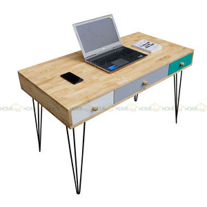 SFBHK004- Natural Wood Hairpin Leg <b>Footrest</b> with 3 Drawers 60x120x75cm Size Bn 3 Hc Ko - Product Image 3