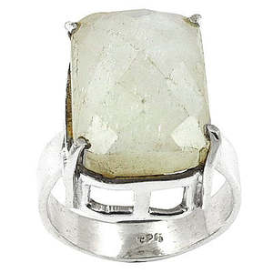 Anillo de cóctel con diamante de corte esmeralda para mujer, plata 925, engaste de puntas, joyería fina de lujo minimalista, estilo geométrico. - Product Image 2