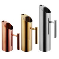 Carafe à eau en acier inoxydable, réutilisable, portable, moderne, finition or, argent, cuivre, pour bar et hôtel, vente en gros